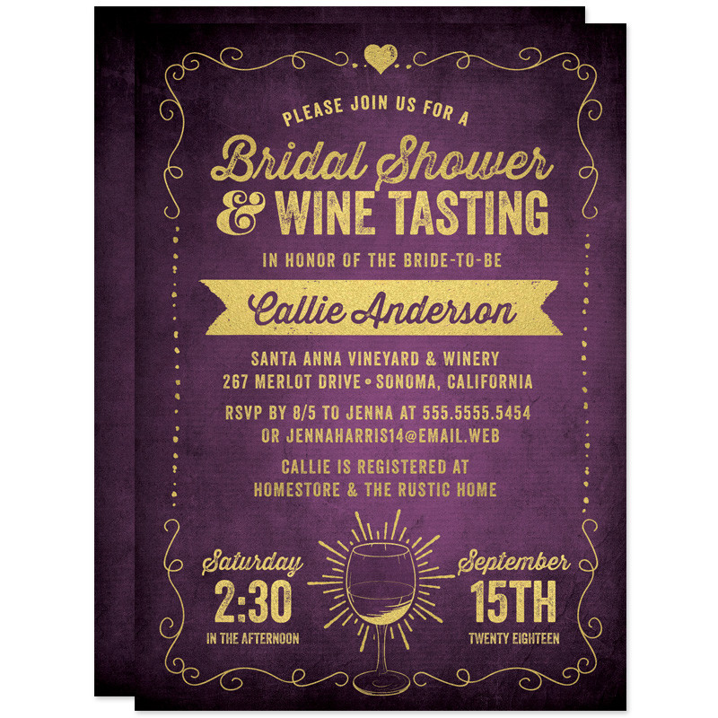 Wine Tasting Bridal Shower Invitation | via Free Bridal Shower Invitations Giveaway from The Spotted Olive