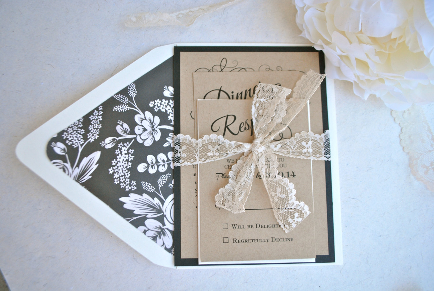Lace Invitations on Etsy Are Totally Amazing Emmaline Bride