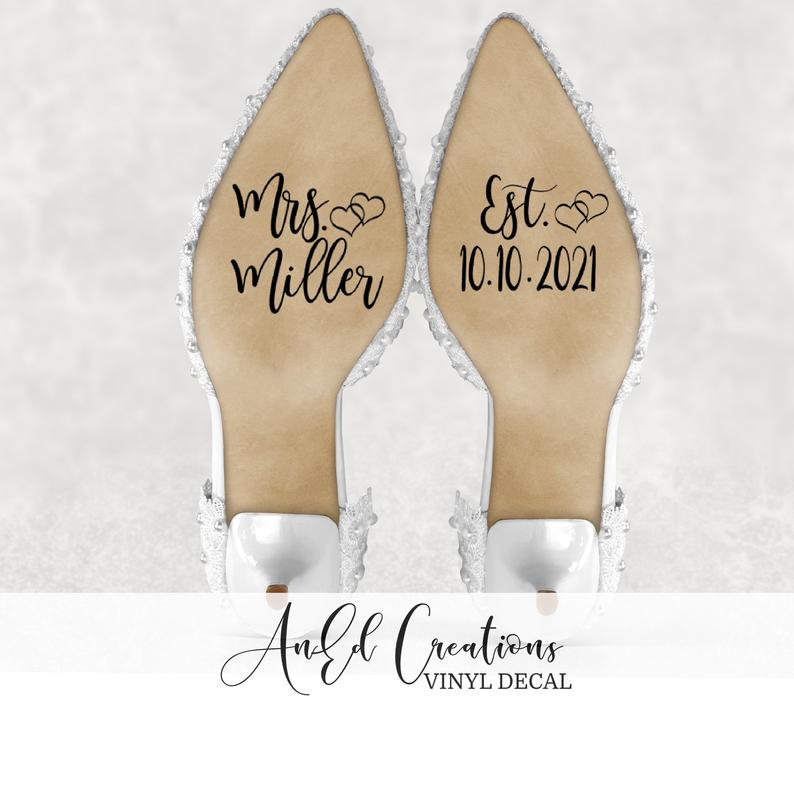 Bridal Wedding Shoes With I Do Message On Sole Isolated On White