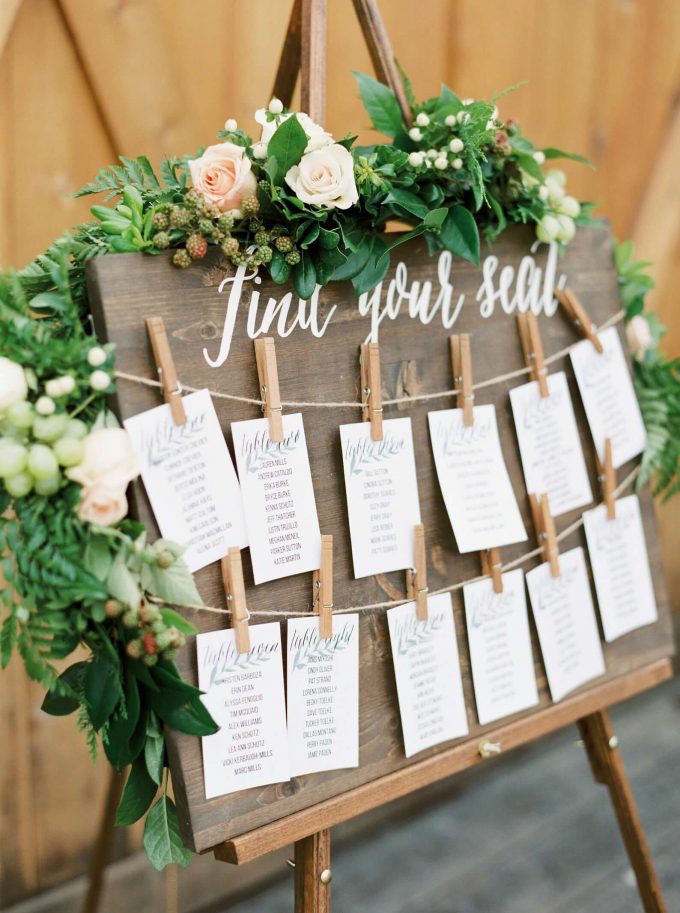 find your seat wedding sign for seating
