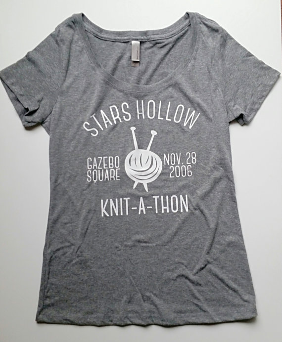 Knit a Thon Gilmore Girls T Shirt via 50+ Best Gilmore Girls Gift Ideas https://emmalinebride.com/gifts/50-best-gilmore-girls-gift-ideas/