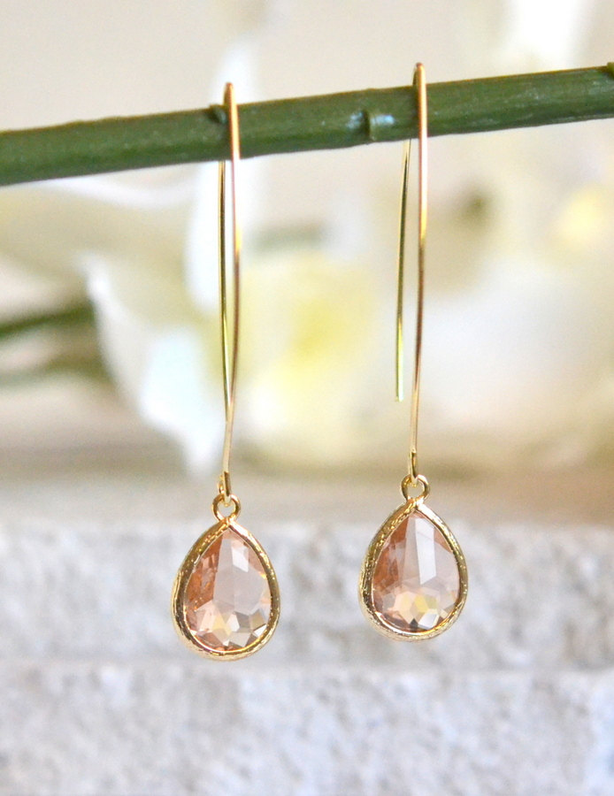 drop earrings for bridesmaids by rustic gem jewelry