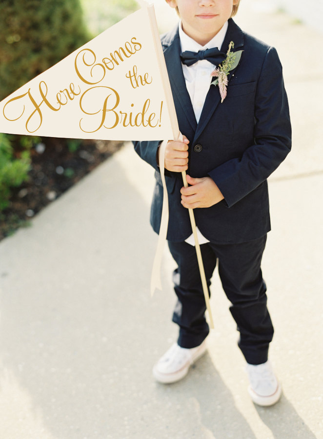 Signs for the Ring Bearer to Carry | Emmaline Bride Wedding Blog