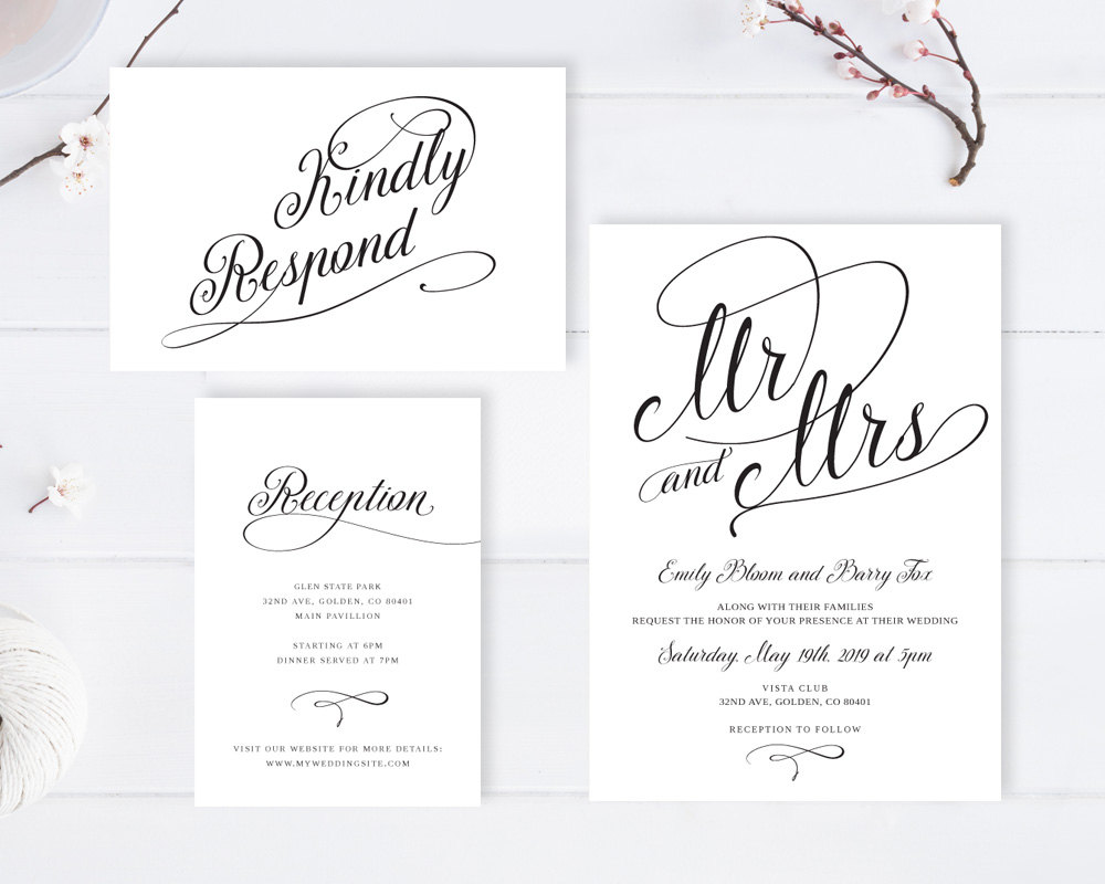 Cheap Wedding Invitations with RSVP - Under $2 or less | Emmaline Bride