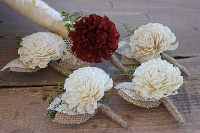 Sola Flower Boutonnieres for Weddings