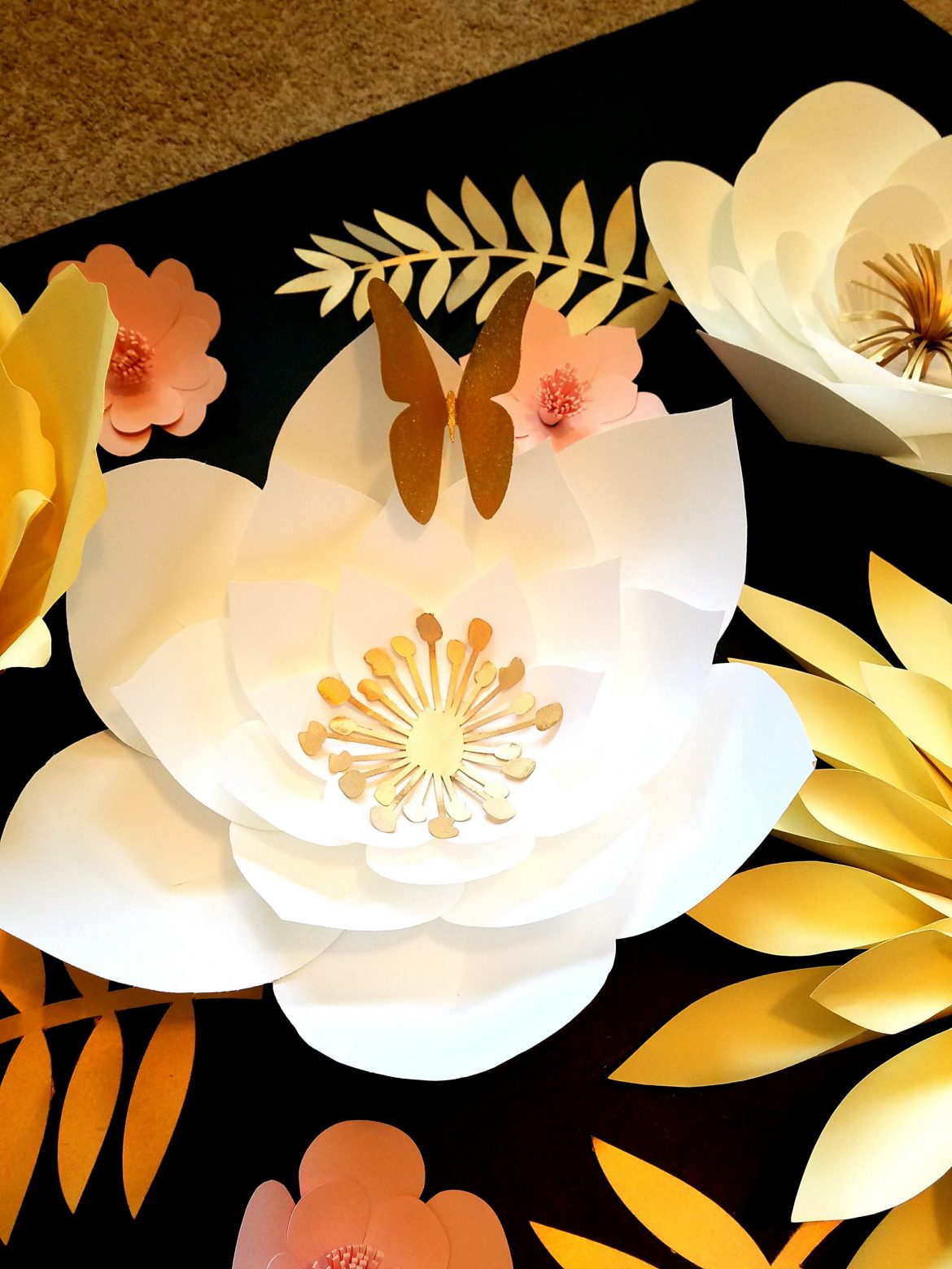 Giant Paper Flower Wall Backdrop for Weddings Emmaline Bride