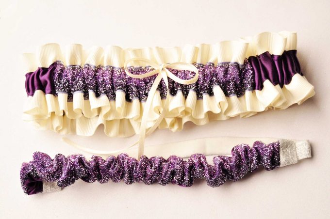 purple wedding garter