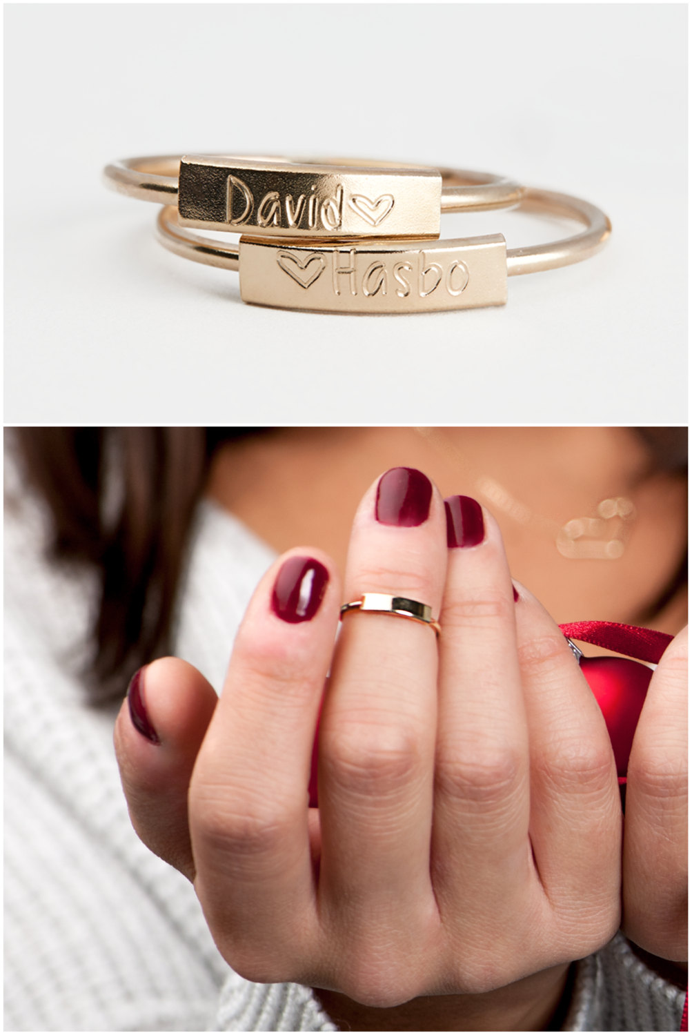 These Personalized Stacking Rings with Names Are Trending Right Now