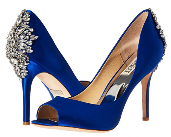 Something Blue Wedding Shoes: Low Heel 