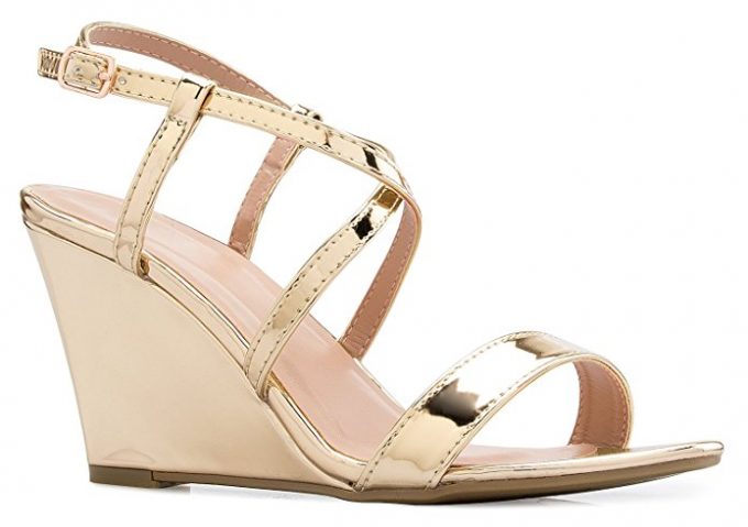 Wedding Dress Wedges For A Wedding American Glamour BadgleyM Women's Jemi  Special Occasion Wedge Sandals Silver