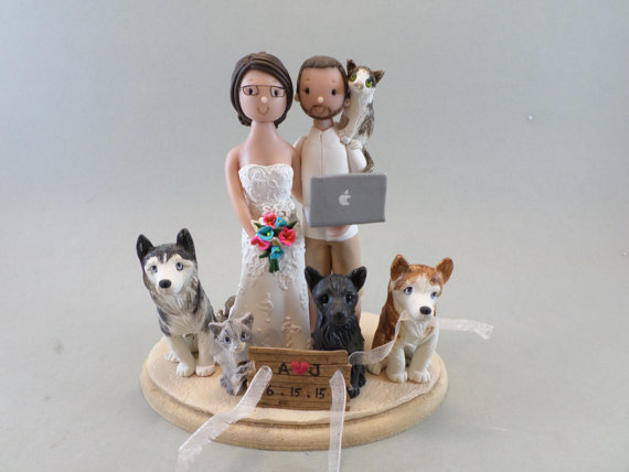 Wedding Cake Toppers with Dogs Emmaline Bride Wedding Blog