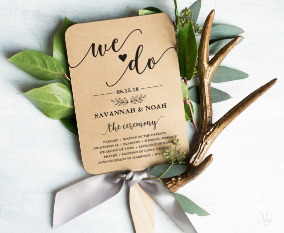 diy wedding program fans