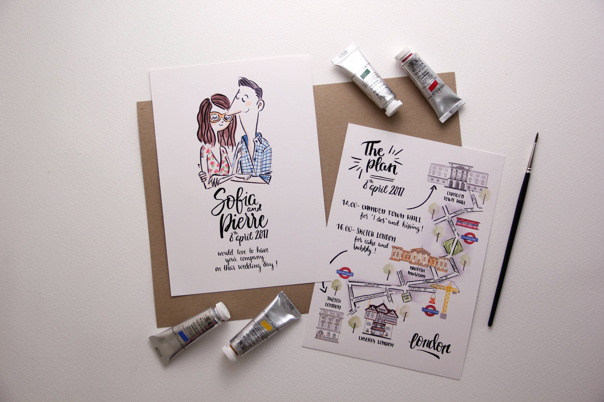 Quirky Illustrated Wedding Invitations By LuciaSotoShop 