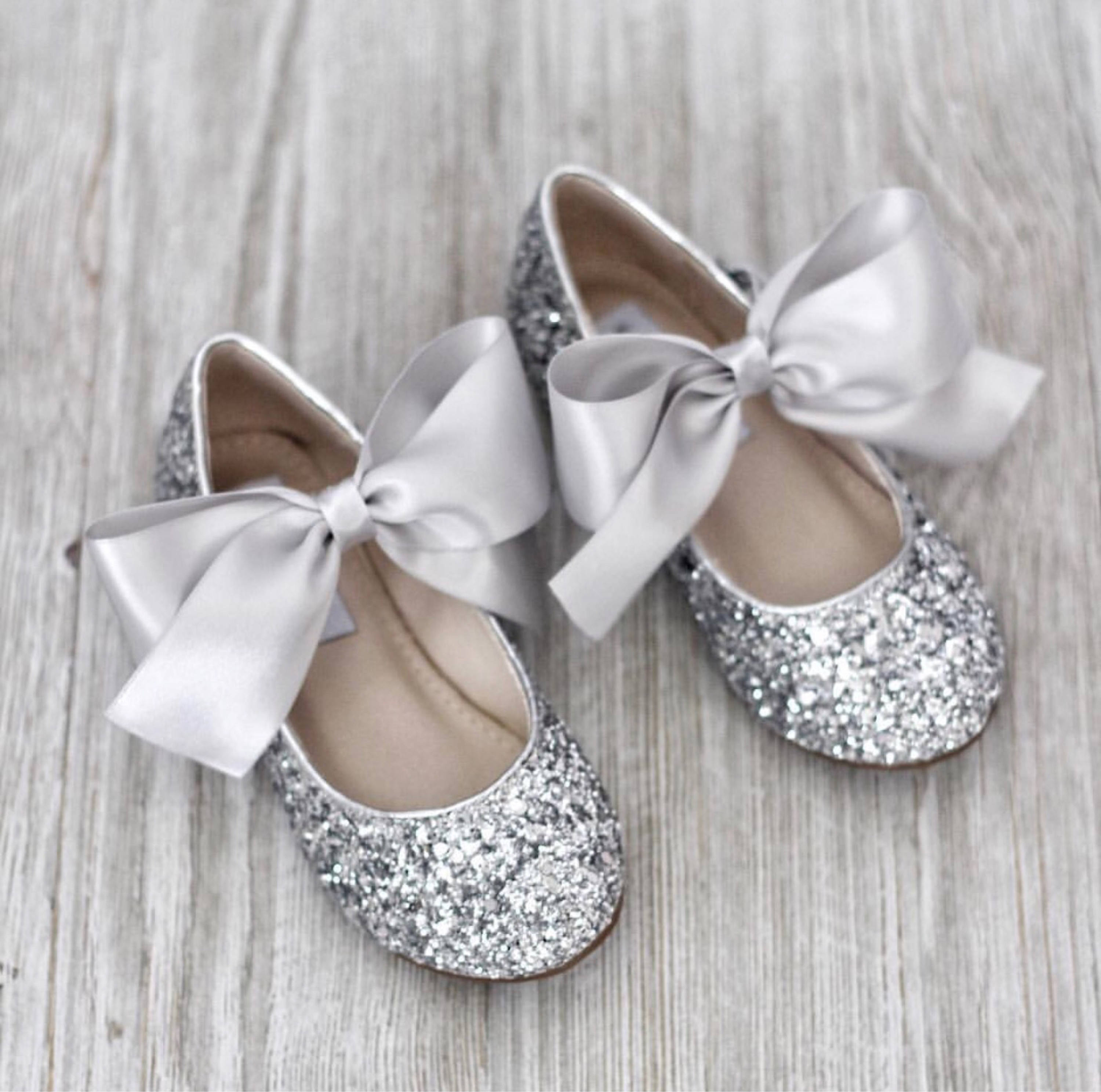 sparkly flower girl shoes
