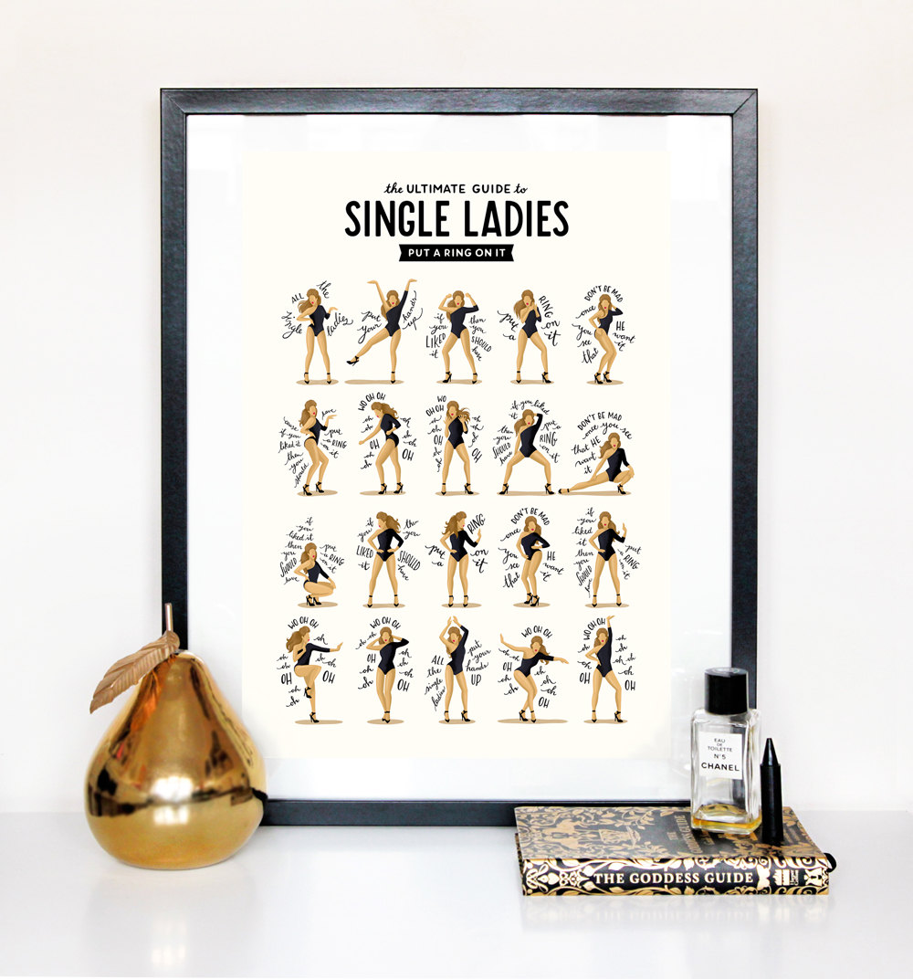 Beyonce single ladies poster complete with dance moves