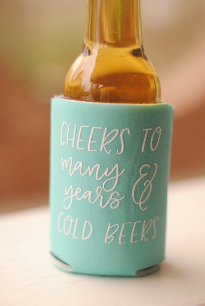 beer koozie wedding favor