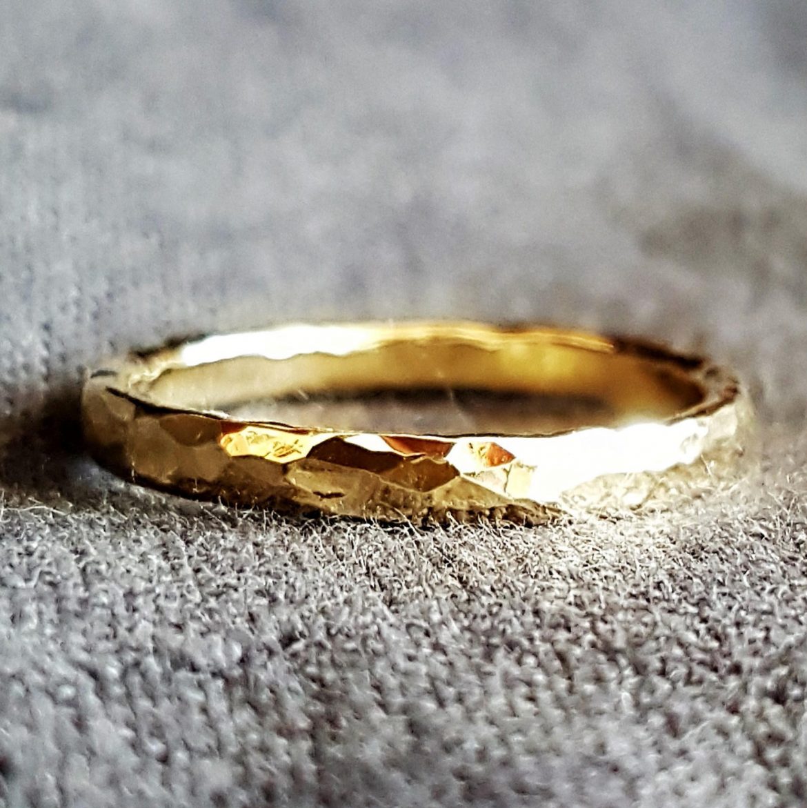 Mens Hammered Wedding Band - Minimalist Rings | Emmaline Bride