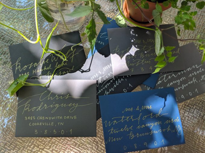 calligraphy envelopes for wedding invitations