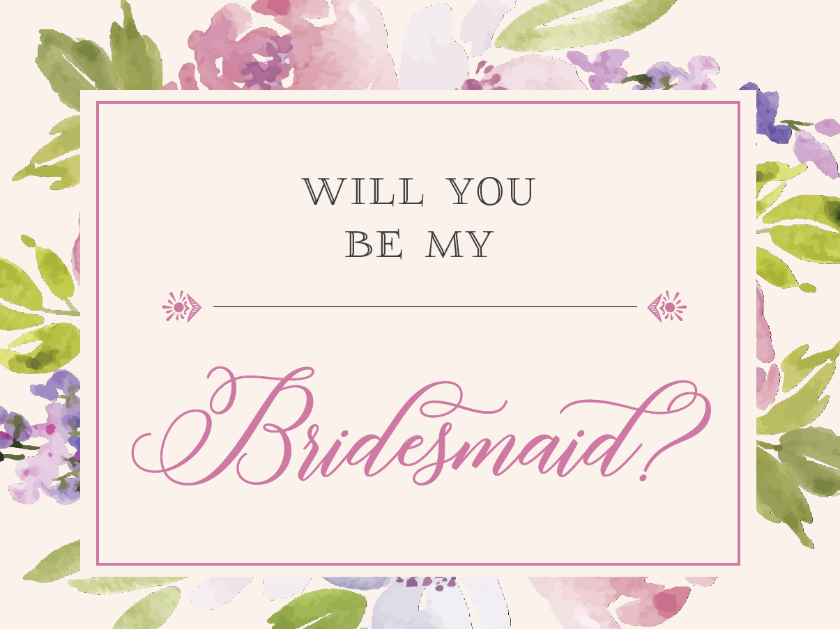 FREE Be My Bridesmaid Cards Printable Will You Be My Bridesmaid Card