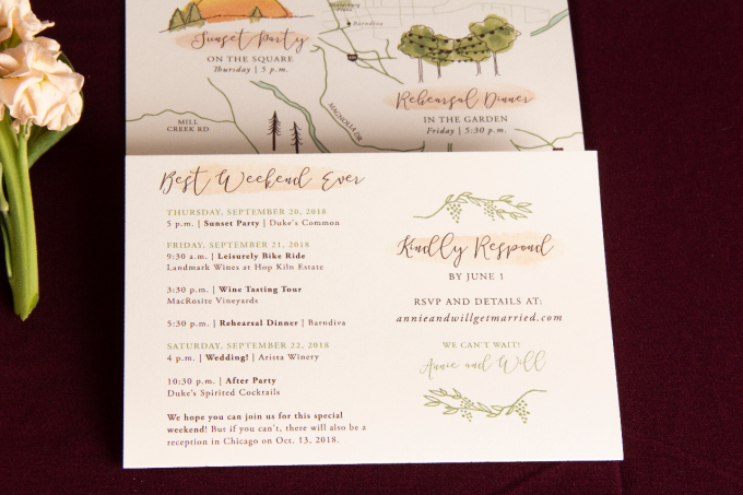 wine country wedding invitations