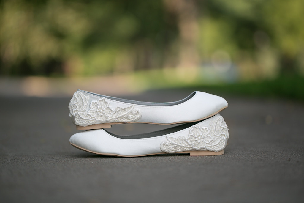 su.cheny silk satin Wedding flat ballet fine lace bride shoes size 5-9.5 