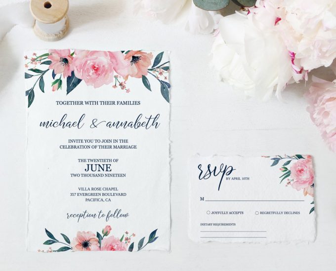 Printable Wedding Invitations: Edit + Print 'Em Out! - Easy Templates