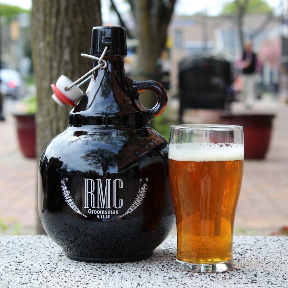 Personalized Groomsmen Beer Growler for Groomsman Gifts