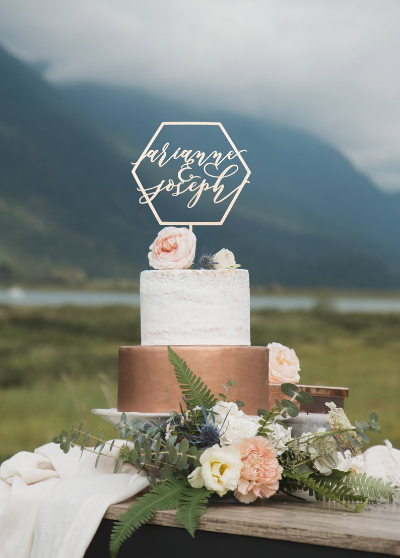 Personalized Wedding Cake Toppers with Names / Last Names