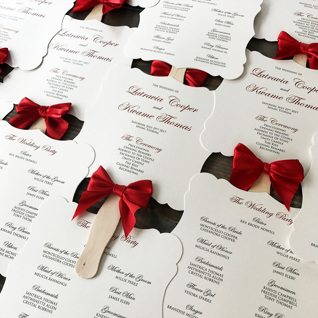 These Fan Wedding Programs Will Keep Guests Cool :) | Emmaline Bride