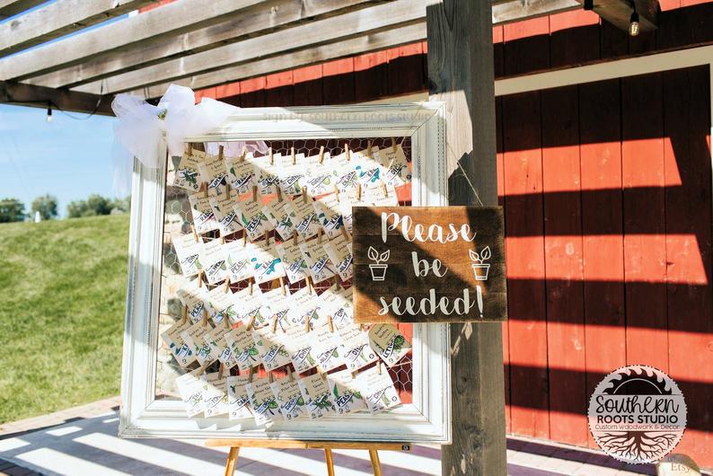 Please Be Seeded Wedding Idea: DIY Seating Chart + Favor in One