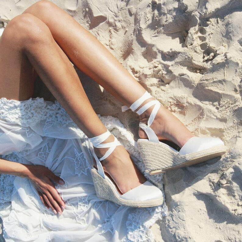 beach wedding dress shoes