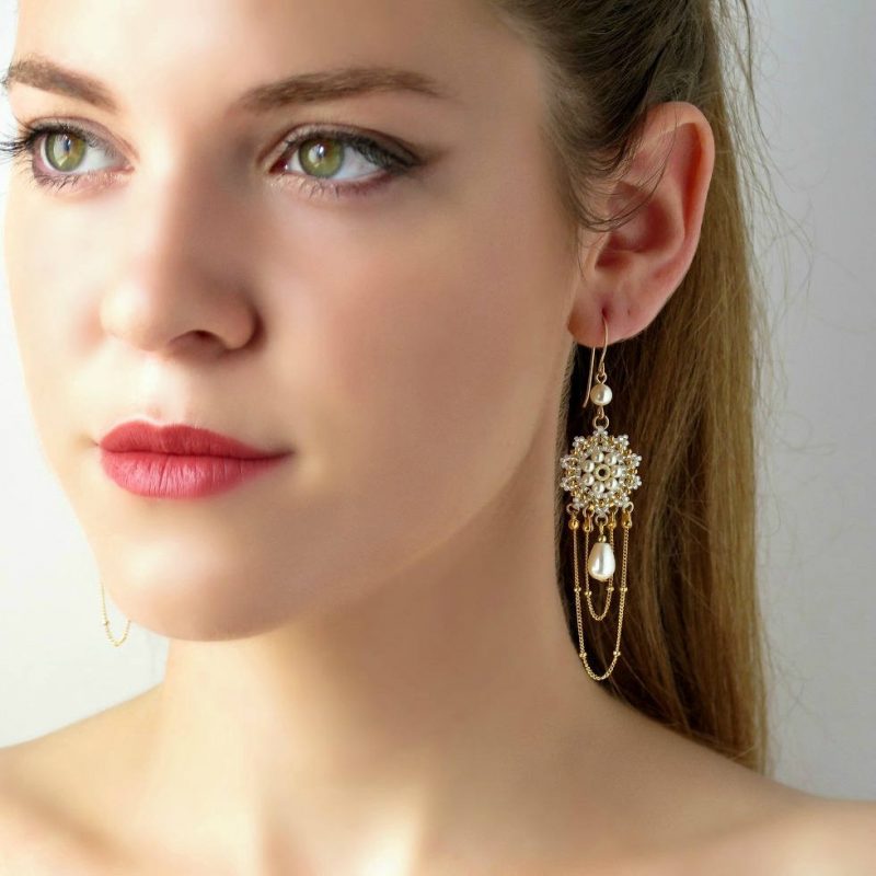 Juno Rose Gold Bridal Earrings | Model Chic