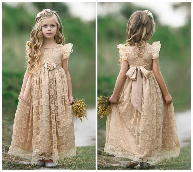rustic flower girl dresses with boots