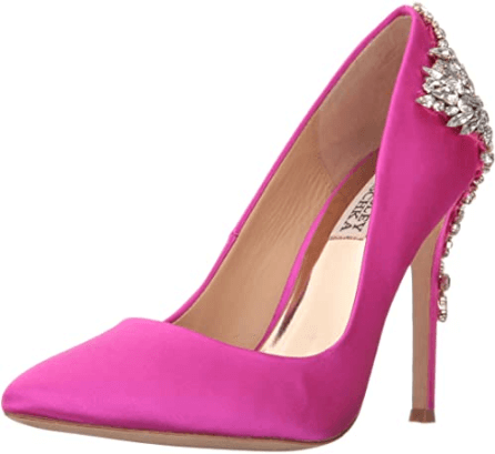 hot pink wedding shoes with rhinestones