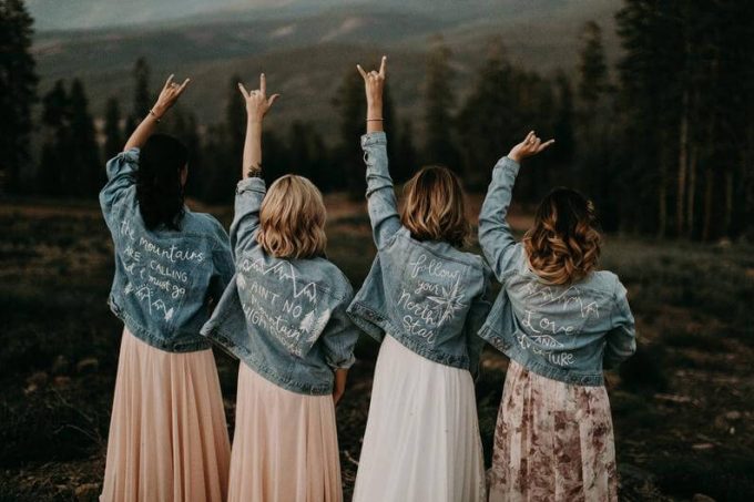 denim jacket bridal party