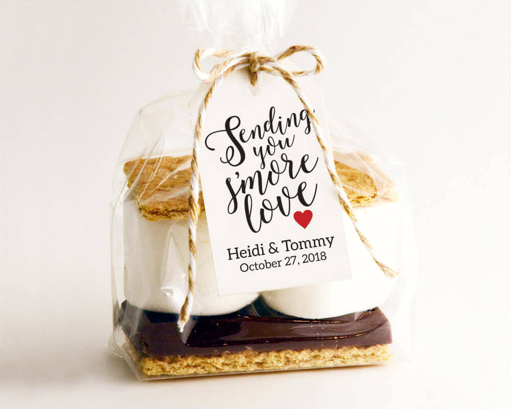 100 Sending You S'more Love Wedding Favor Kits Bags & Ties. Includes Tags 