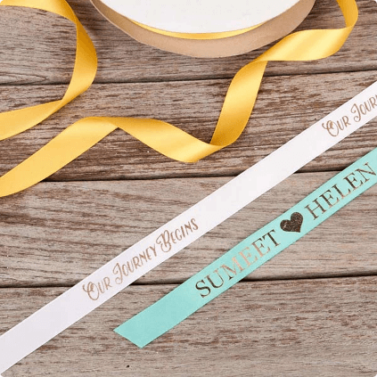 Where to Buy Personalized Ribbon for Wedding Favors | Emmaline Bride