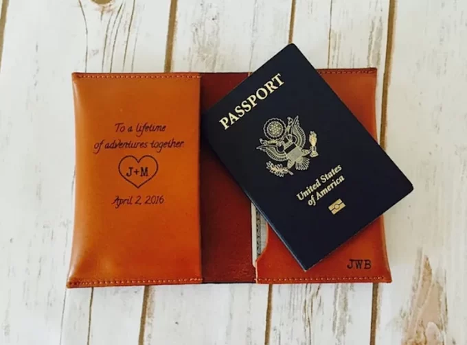 groom gift leather passport cover