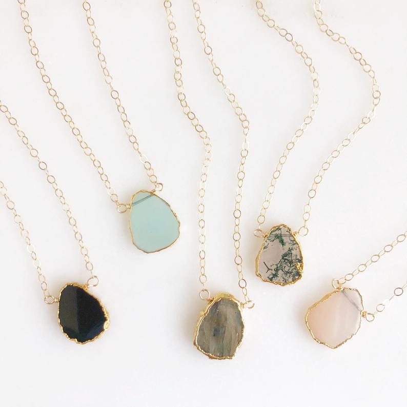 Gemstone Slice Necklace: GIVEAWAY! | Emmaline Bride