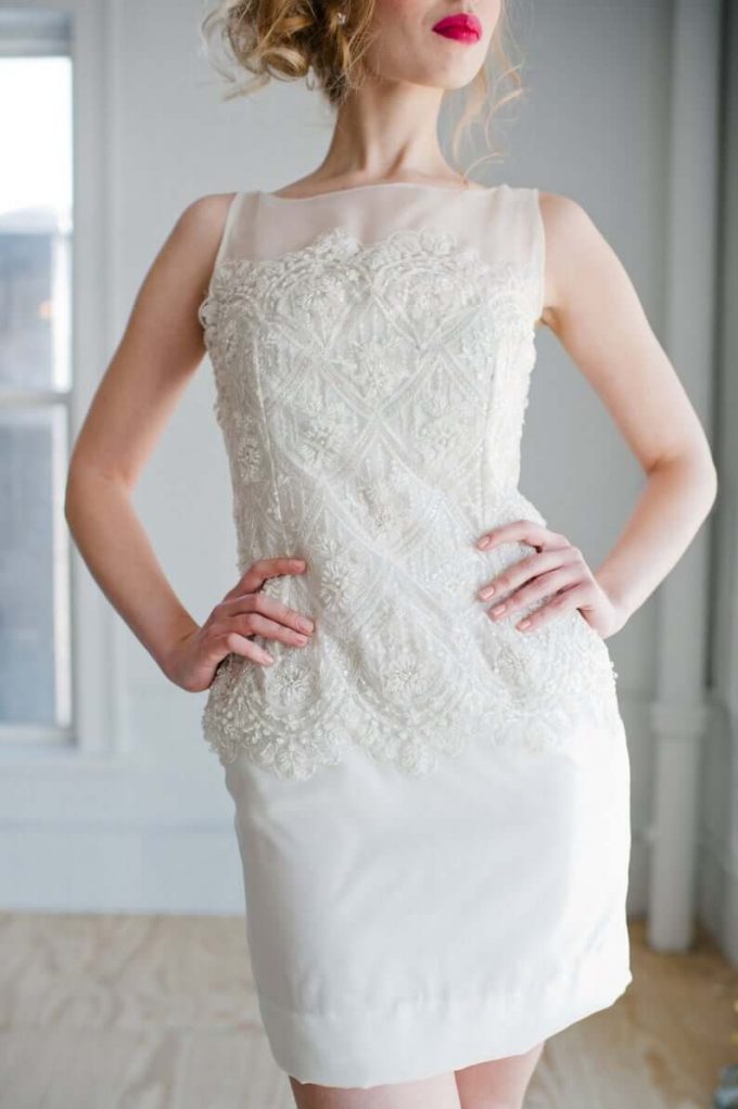 short white courthouse wedding dress Mini White Dresses for Courthouse Weddings Jenny Yoo
