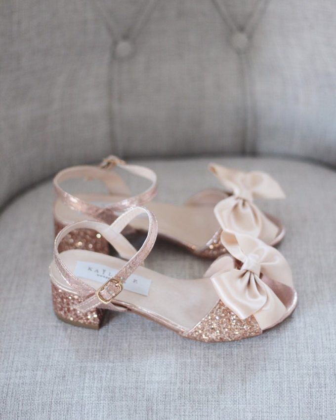 rose gold shoes for flower girl