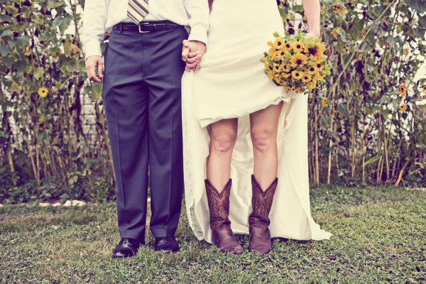 High Low Wedding Dresses with Cowboy Boots