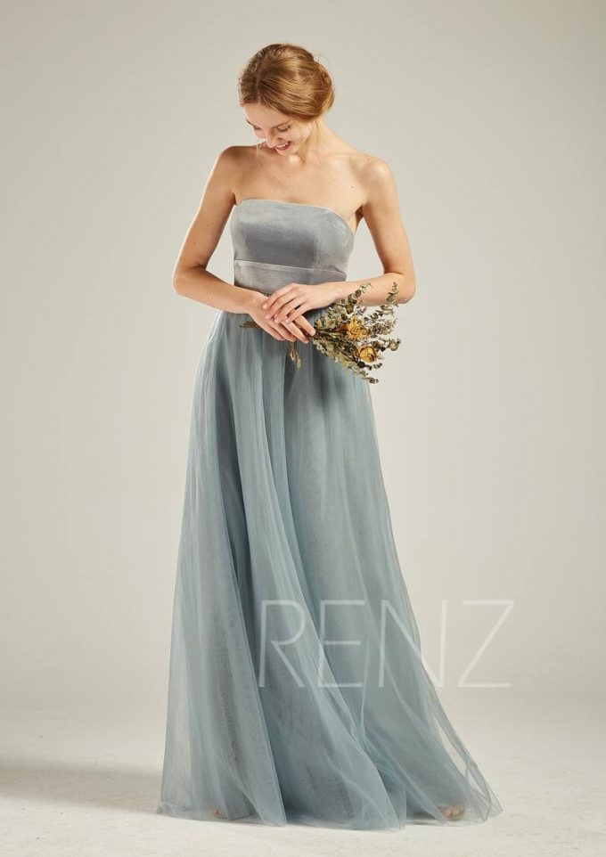 princess polly baby blue dress Luxury Red Velvet Long Sleeve Bridesmaid Dress