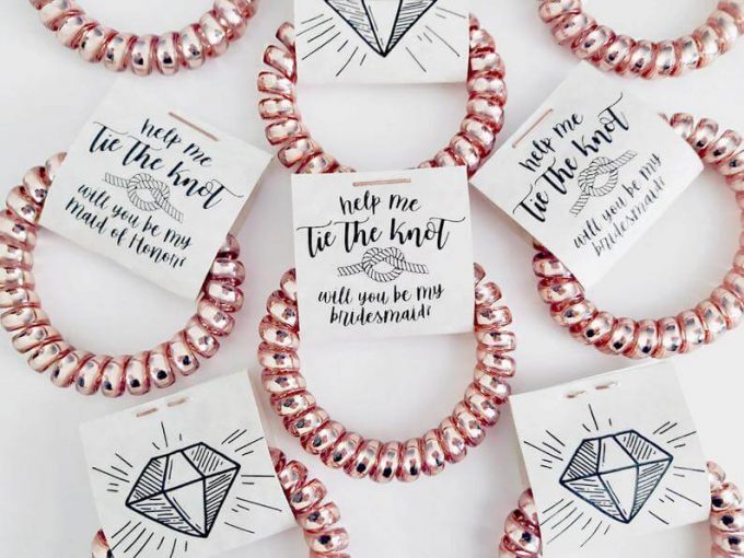 bridesmaid proposal hair ties