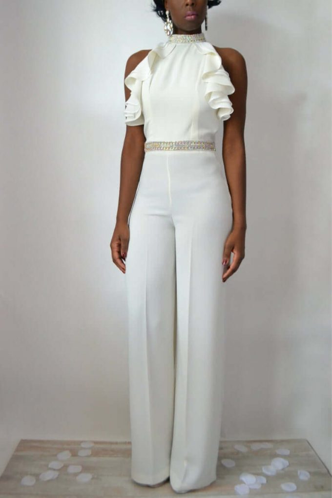 cape wedding jumpsuit
