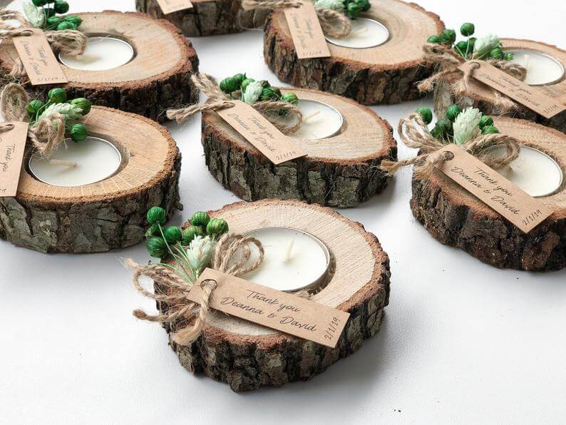 PERSONALISED-Wedding favours Rustic Wood  'THANK YOU' 
