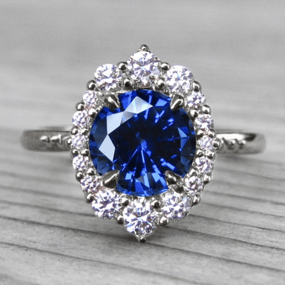 3 Sparkling Blue Sapphire Halo Engagement Rings: Ethical + Handmade