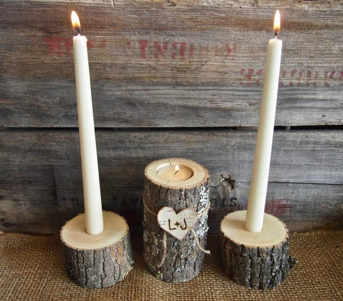 rustic unity candle