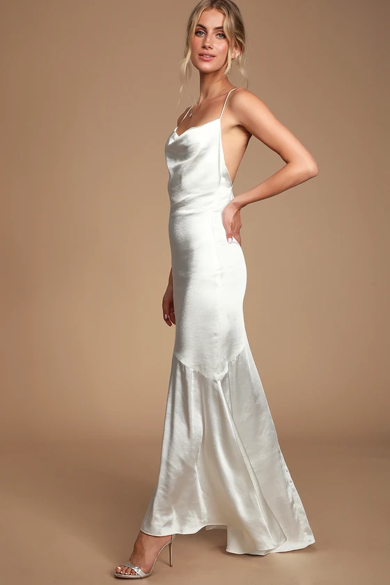 sachin and babi light blue dress Simple Modest Sleeveless Strapless A-Line Satin Wedding Dress Casual M –  DorrisDress