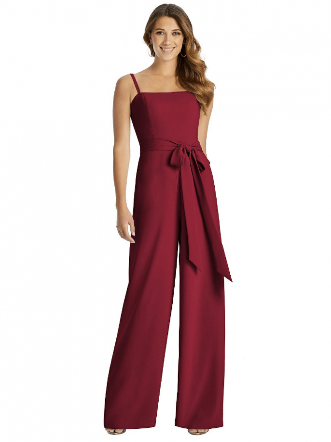 bridesmaid jumpsuit burgundy